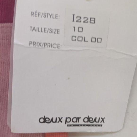 2006-2007 Deux par deux Flared Striped Corduroy Pants Girls Size 10 New NWT - Picture 4 of 5